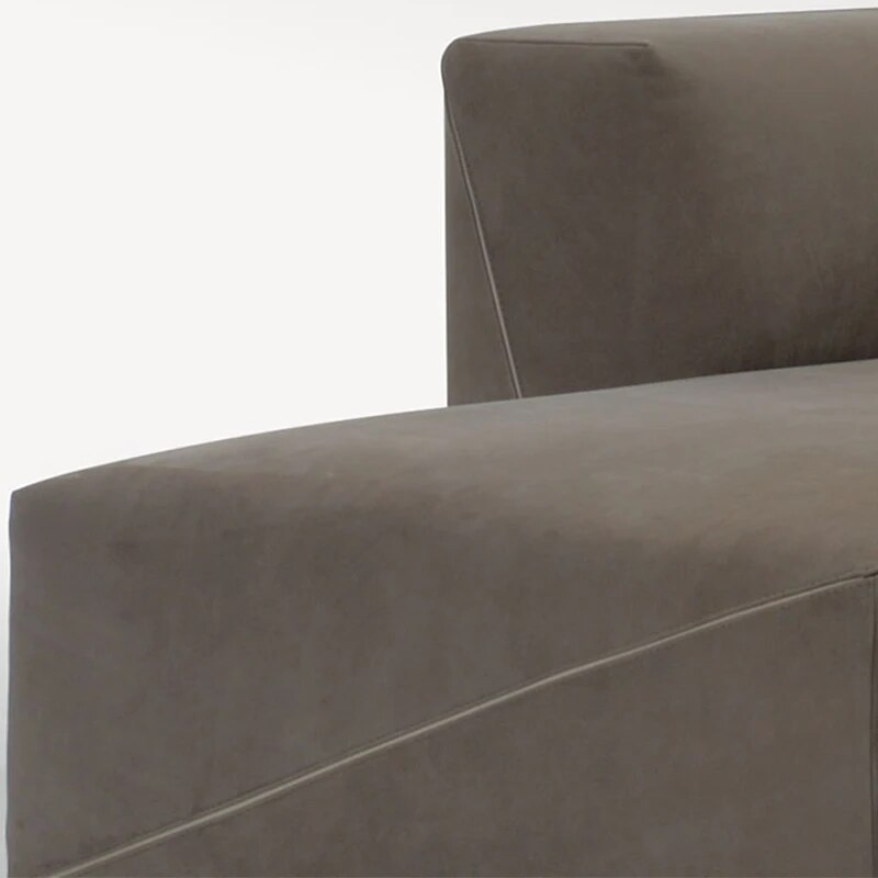 Customized villa custom-made imported first layer frosted leather three-seat sofa Minimalist large apartment designer