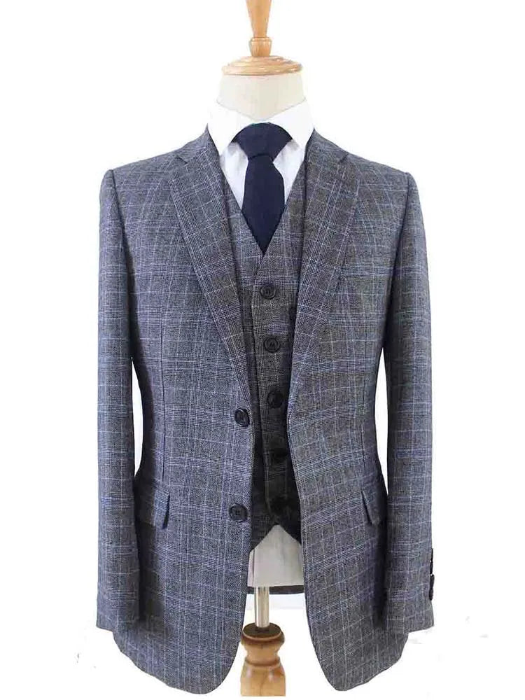 Wool Retro gentleman style tailor suits for men wedding party dresses custom made slim fit men 3 piece suits - KAISERINC
