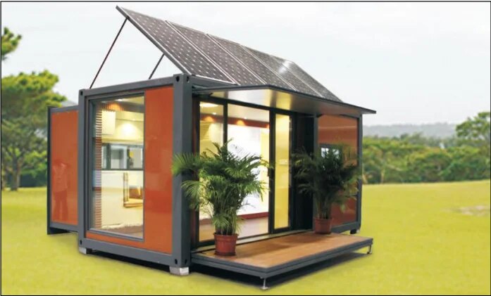 Hot Sell BIPV Glass Houses Prefab Container Modular Foldable Expandable Prefabricated House With Solar Electricity Energy System