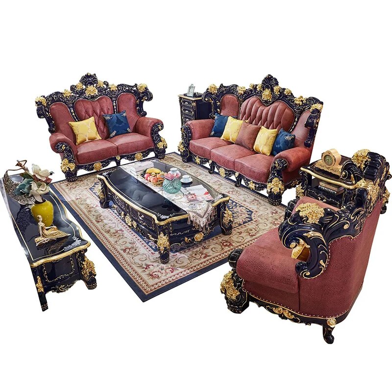 European-style Leather Extra-large Sofa Luxury Solid Wood Top Layer In Villa Hotel Lobby Modern Living Room Furniture