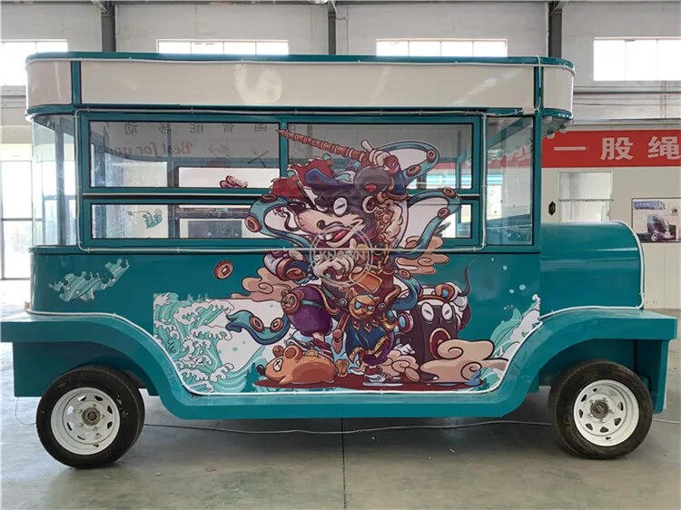 OEM Vintage Hot Dog Kiosk Truck Mobile Outdoor Snack Vending Cart Van Fast Food Catering Car for Sale