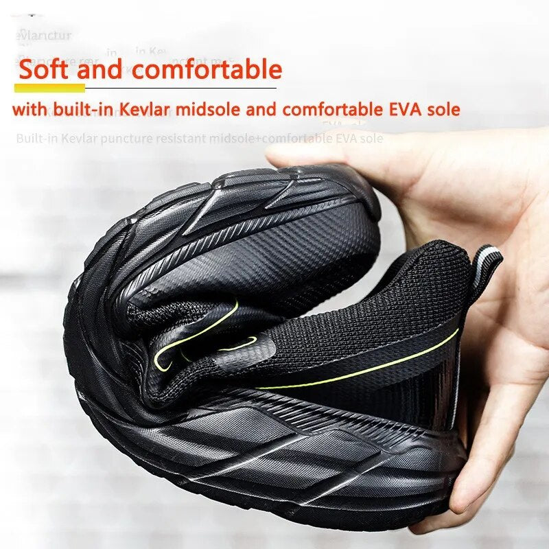 Steel Toe Cap Anti Impact Anti Puncture Safety Shoes 2023 New For Men Evd Sole Lightweight Breathable And Wear-resistan Sneaker