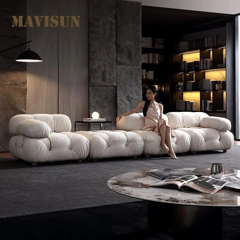 Minimalist Living Room Furniture Couch Convertible Sectional Sofa Set Modern Style Love-Seat And Three Seat For Home Or Office