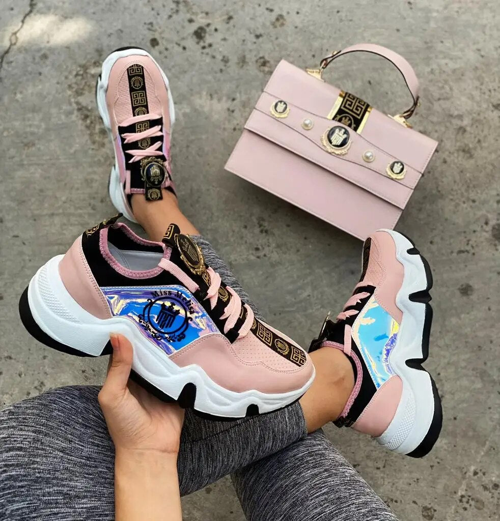 Miss Melisa Shoes and Bag stylish sneakers bag set Code S100