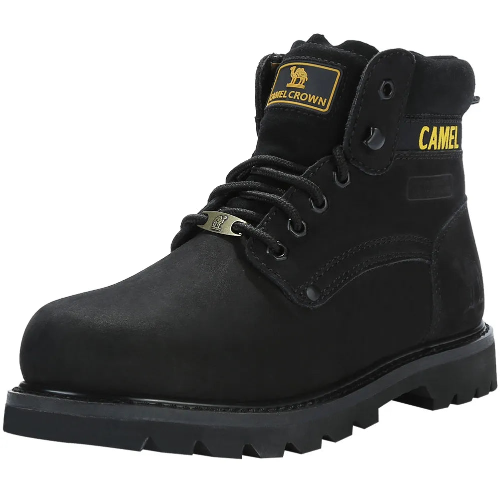 GOLDEN CAMEL Men's Shoes Quality Tooling Boots Genuine Leather Army Male Tactical Military Botas Rubber Cool Work Shoes For Men