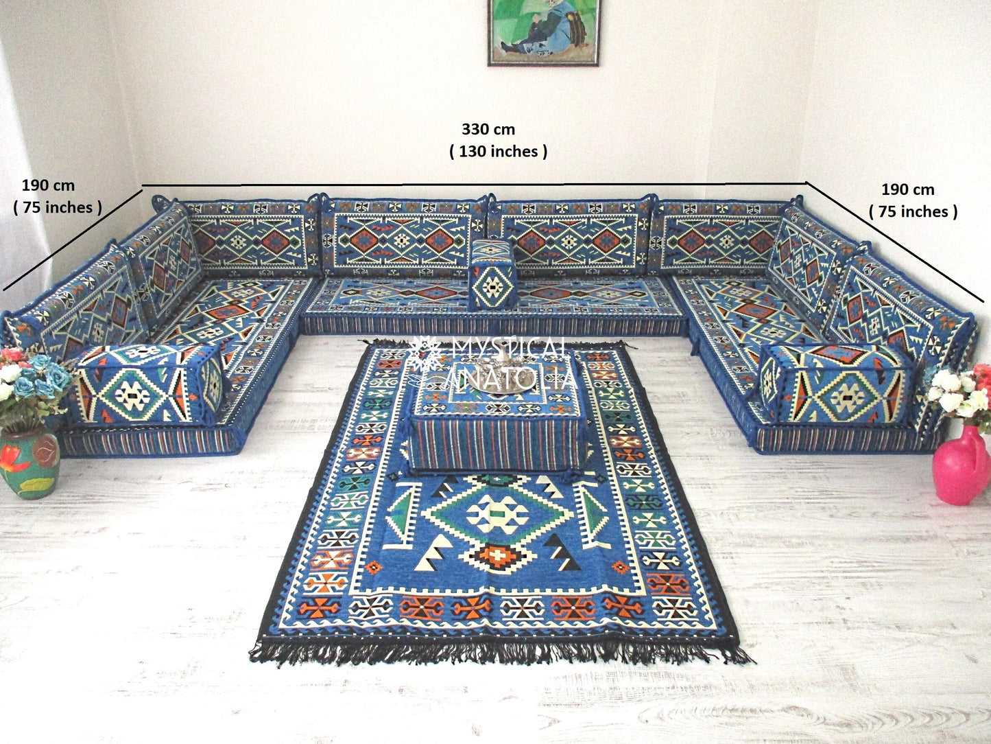 U Shape Arabic Floor Seating Sofa Majlis Cushions Oriental Jalsa Bench Area Traditional Arab Sofas Furniture Toshak Arabian