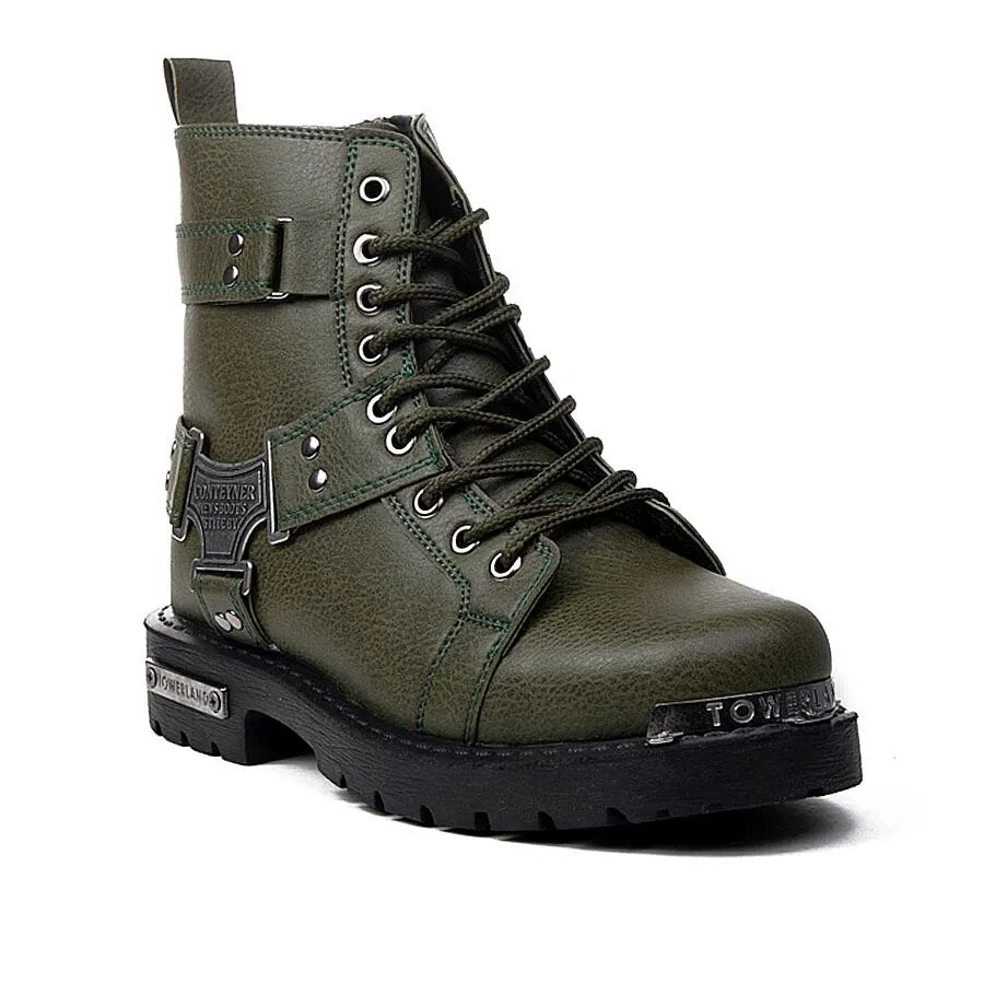 Men's boot biker boot Black Motorcycle Boots Metal Decor spring, fall boot Men's shoes Men's Ankle Boots High Quality Work 2022