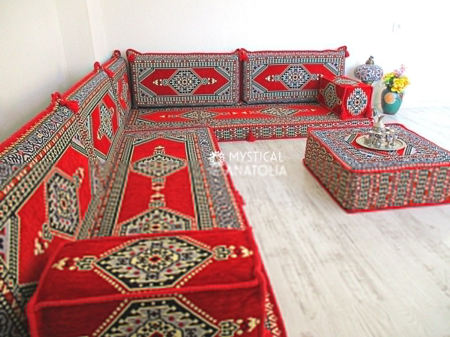 L Shape Arabic Corner Floor Seating Sofa Majlis Cushions Oriental Jalsa Bench Area Traditional Arab Sofas Furniture Toshak