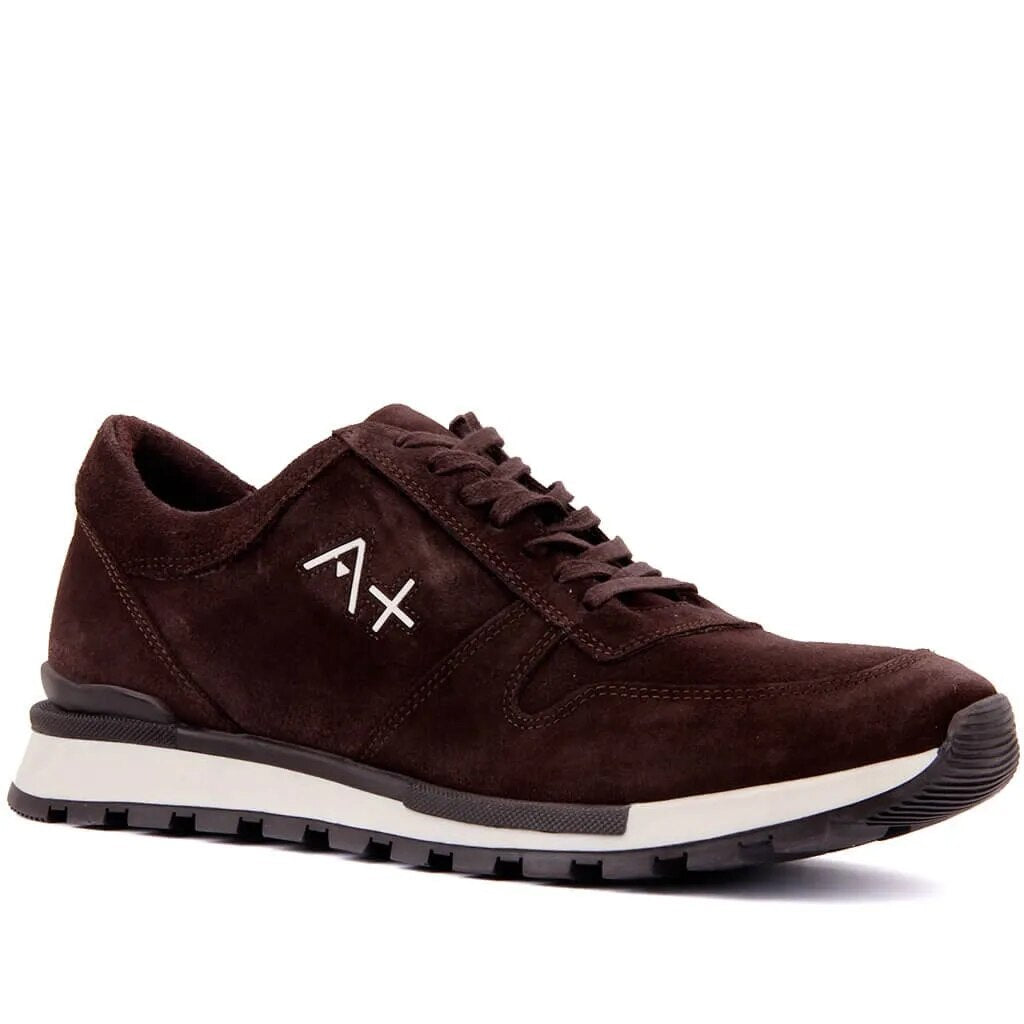 Sail Lakers-Brown Suede Leather Men Casual Shoes Sneakers Casual Shoes Daily Shoes Fashion Man Breathable Walking Shoes Lace Up Flat Shoes