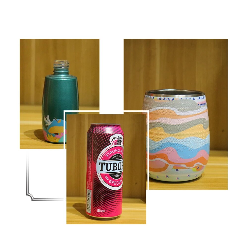 Cylinder UV Printer Automatic High Speed 3 Pcs XP600 Printheads for Epson Cylinder Glass Bottle Cans UV Printing Machine
