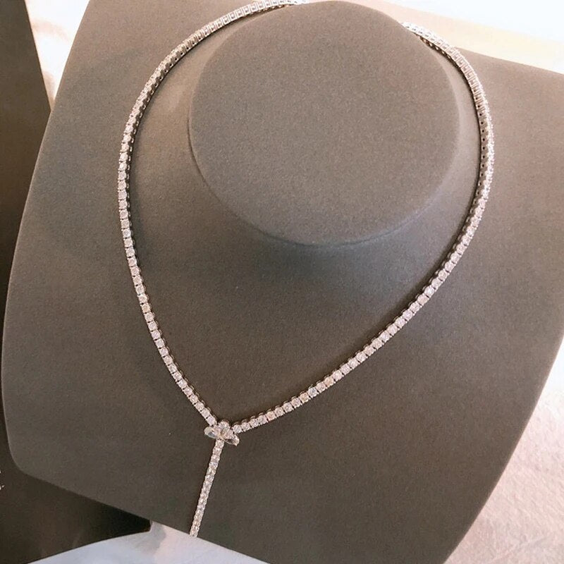 Aazuo 18K Pure White Gold Real Diamond 11.2ct Luxury Full Diamond Choker Necklace Gifted For Women  Wedding Party Senior Banquet