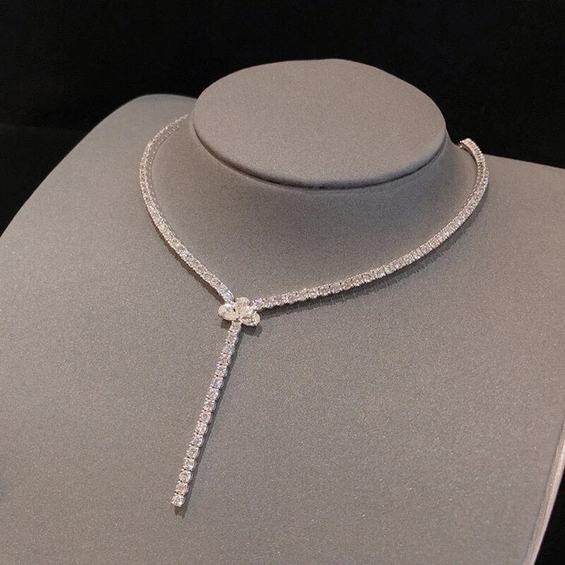 Aazuo 18K Pure White Gold Real Diamond 11.2ct Luxury Full Diamond Choker Necklace Gifted For Women  Wedding Party Senior Banquet