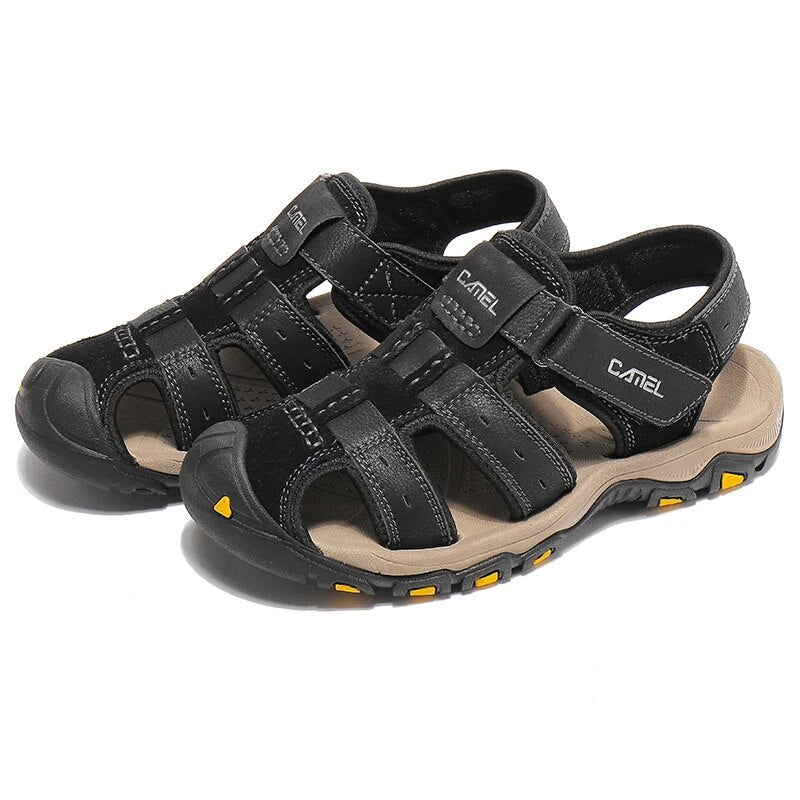 GOLDEN CAMEL Men's Shoes Genuine Leather Men Sandals Designer Shoes for Men Roman Gladiator Slippers Breathable Hiking Sandalias