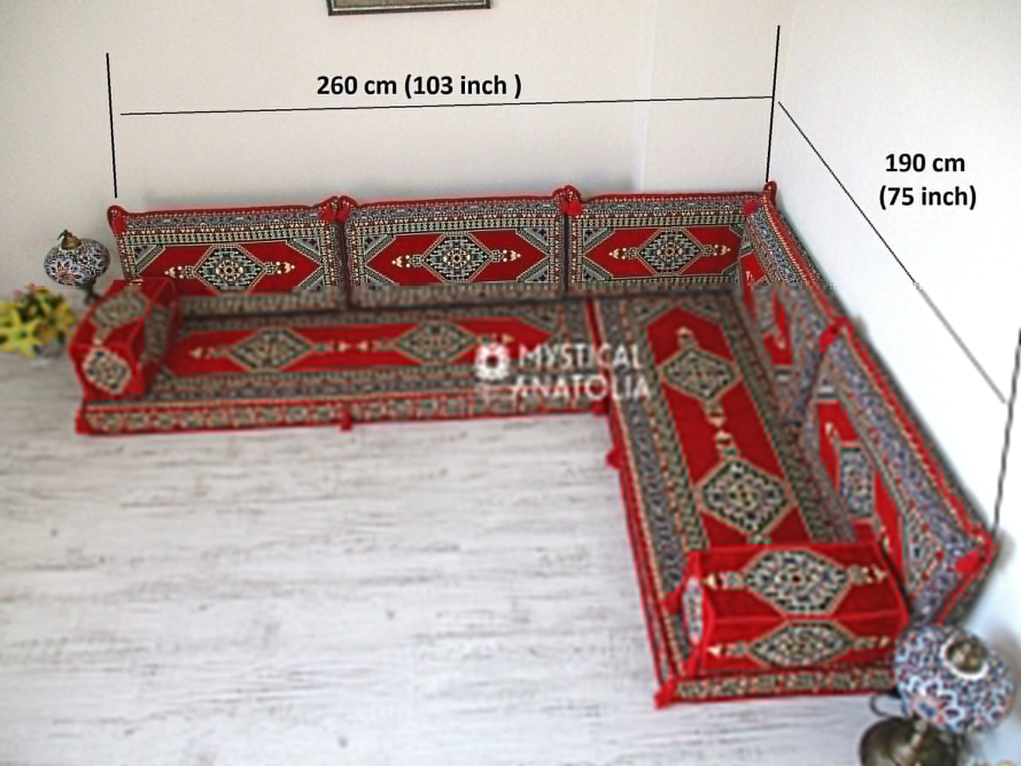 L Shape Arabic Corner Floor Seating Sofa Majlis Cushions Oriental Jalsa Bench Area Traditional Arab Sofas Furniture Toshak