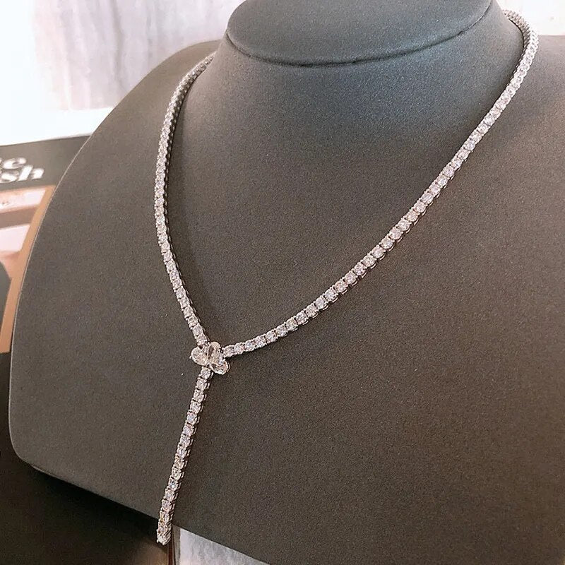 Aazuo 18K Pure White Gold Real Diamond 11.2ct Luxury Full Diamond Choker Necklace Gifted For Women  Wedding Party Senior Banquet