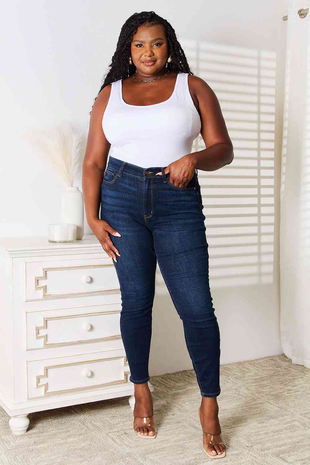 Judy Blue Full Size Skinny Jeans with Pockets - KAISERINC