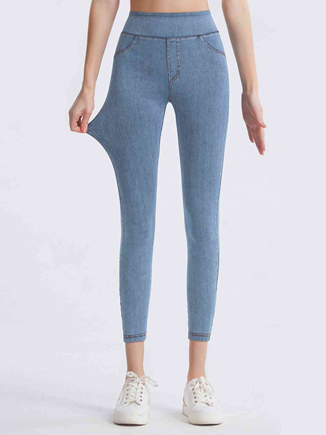 Wide Waistband Sports Leggings - KAISERINC