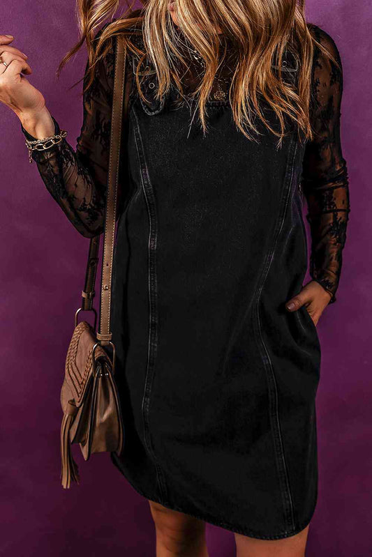 Sleeveless Denim Dress with Pockets - KAISERINC
