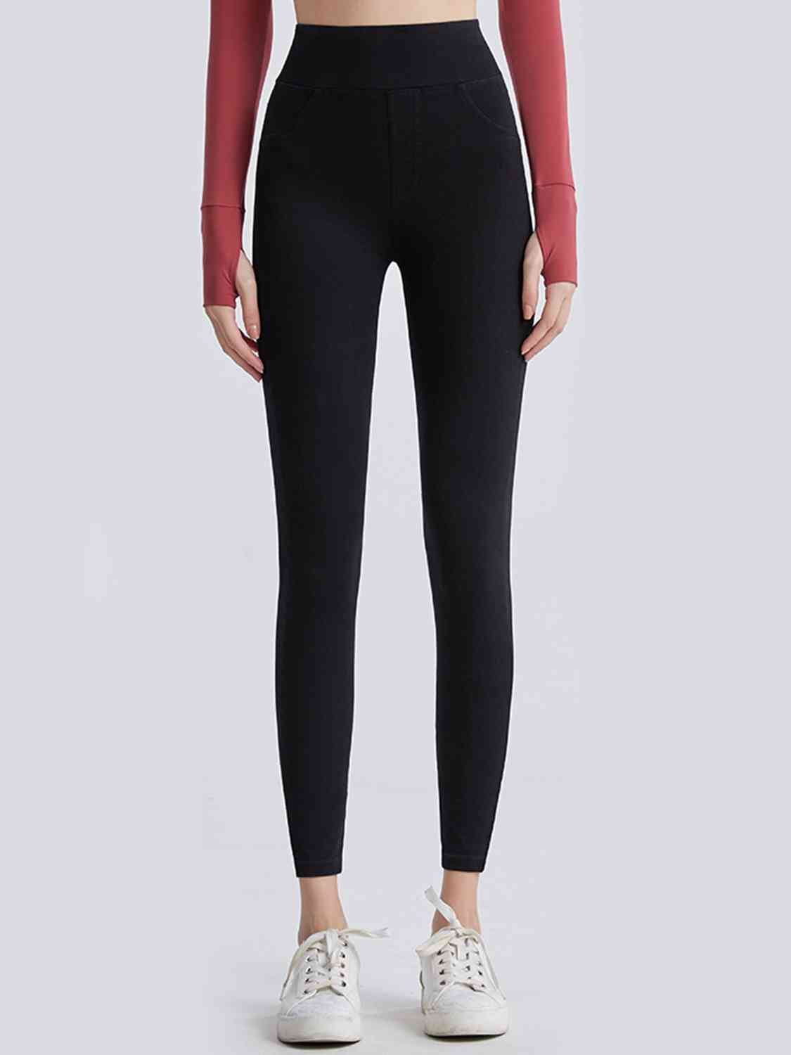 Wide Waistband Sports Leggings - KAISERINC