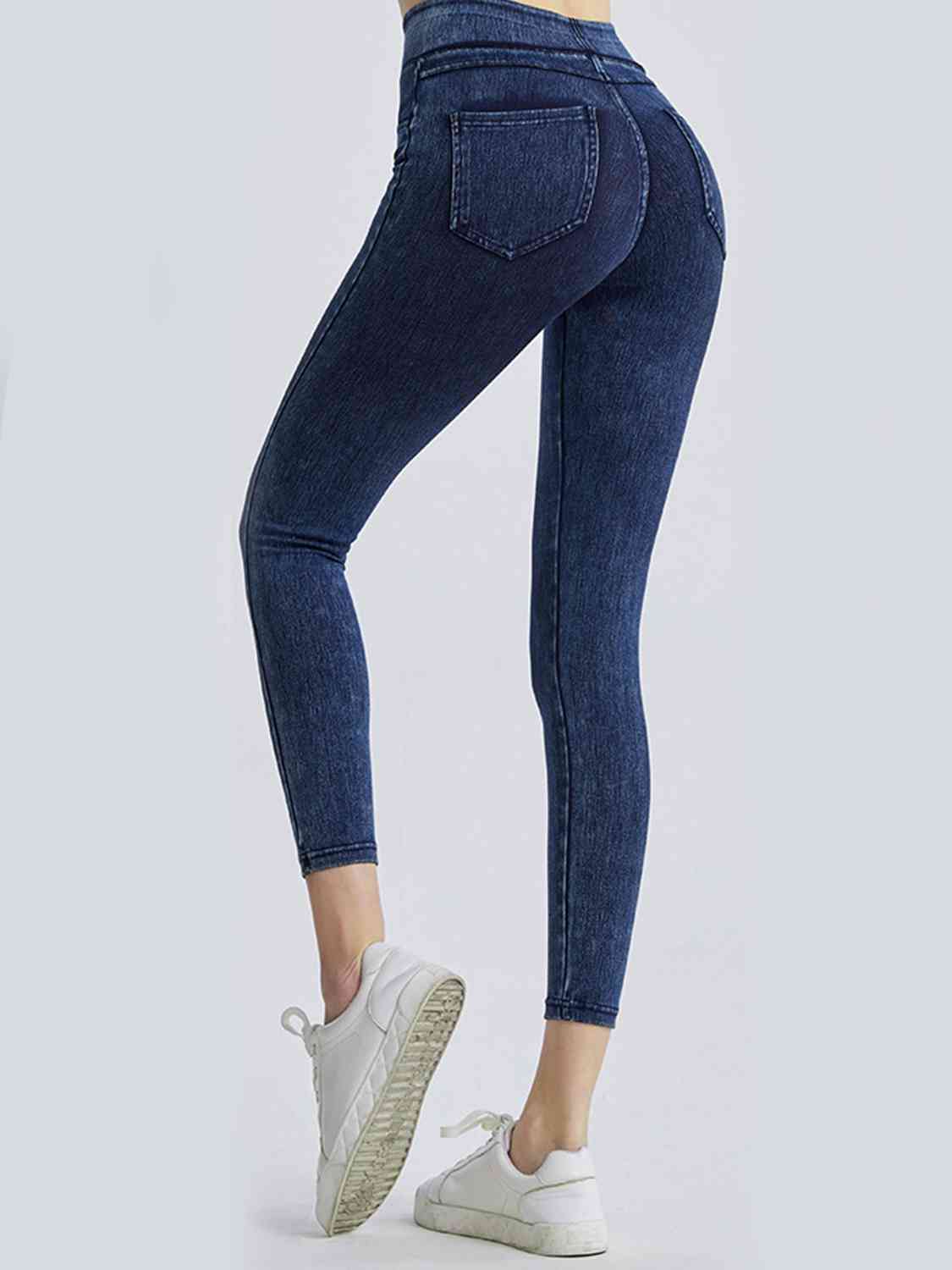 Wide Waistband Sports Leggings - KAISERINC