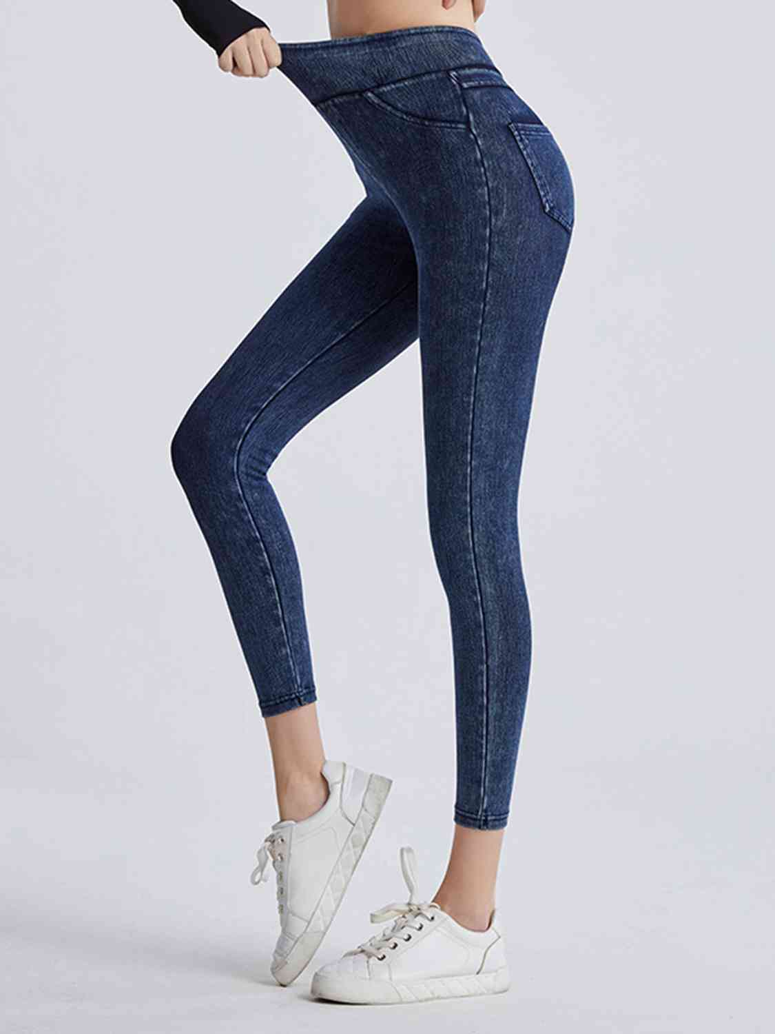 Wide Waistband Sports Leggings - KAISERINC