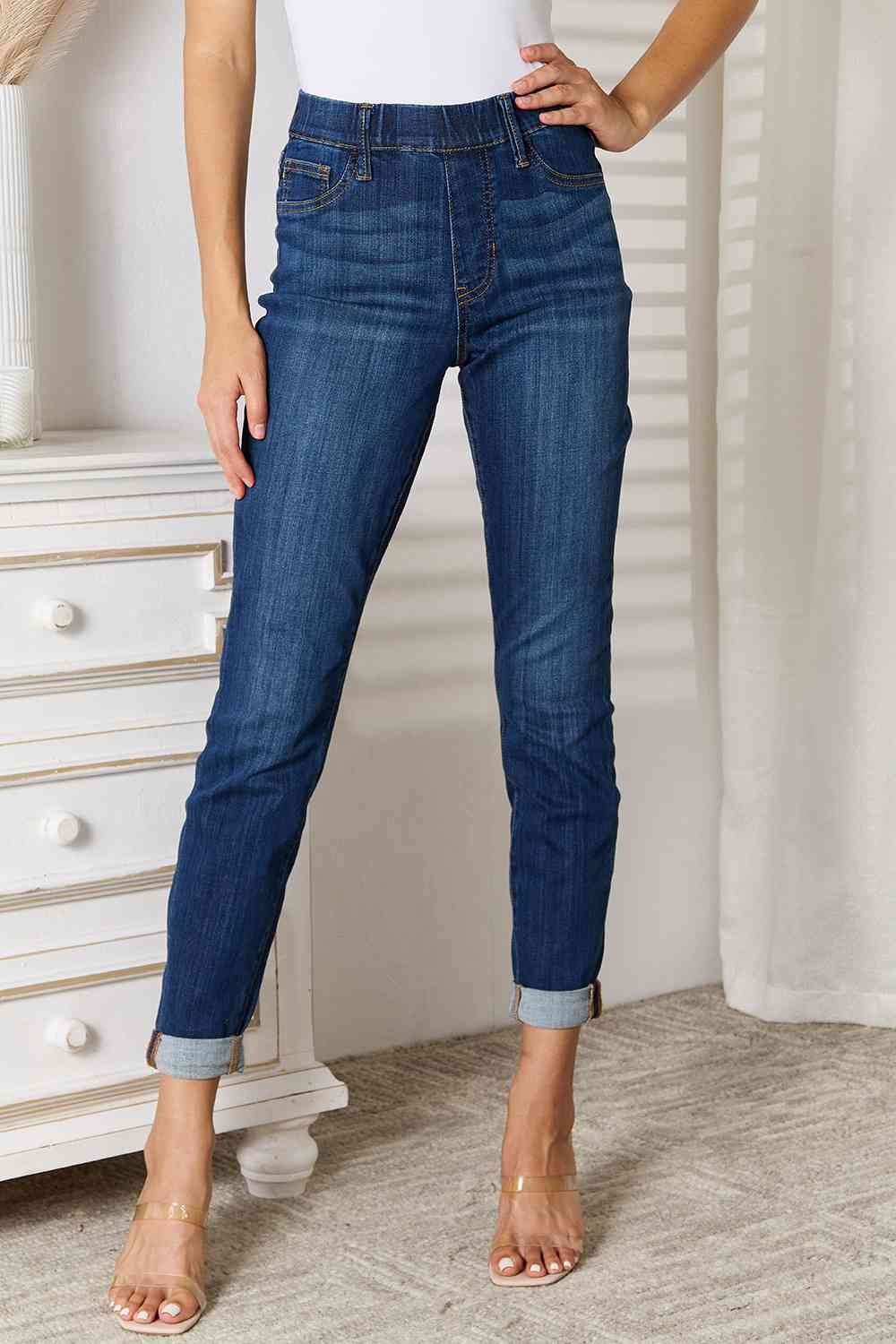 Judy Blue Full Size Skinny Cropped Jeans - KAISERINC