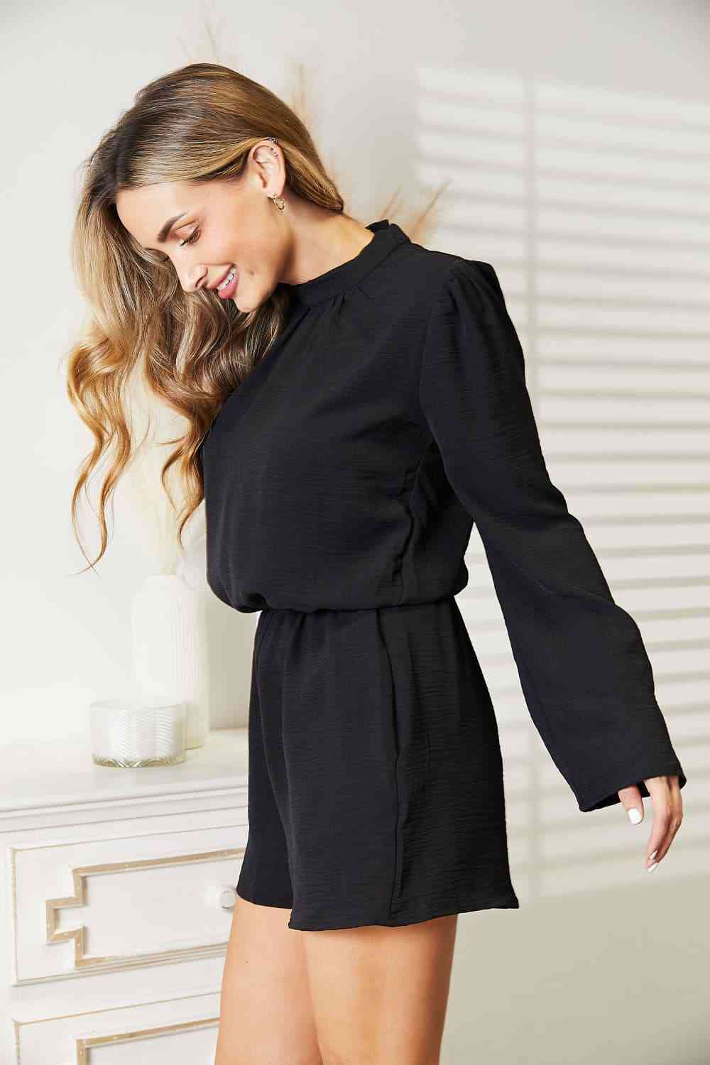 Culture Code Full Size Open Back Romper with Pockets - KAISERINC