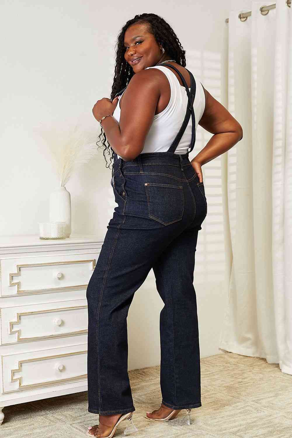 Judy Blue Full Size High Waist Classic Denim Overalls - KAISERINC