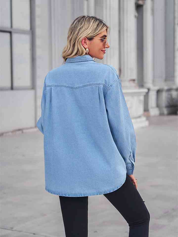 Long Sleeve Denim Shirt Jacket - KAISERINC