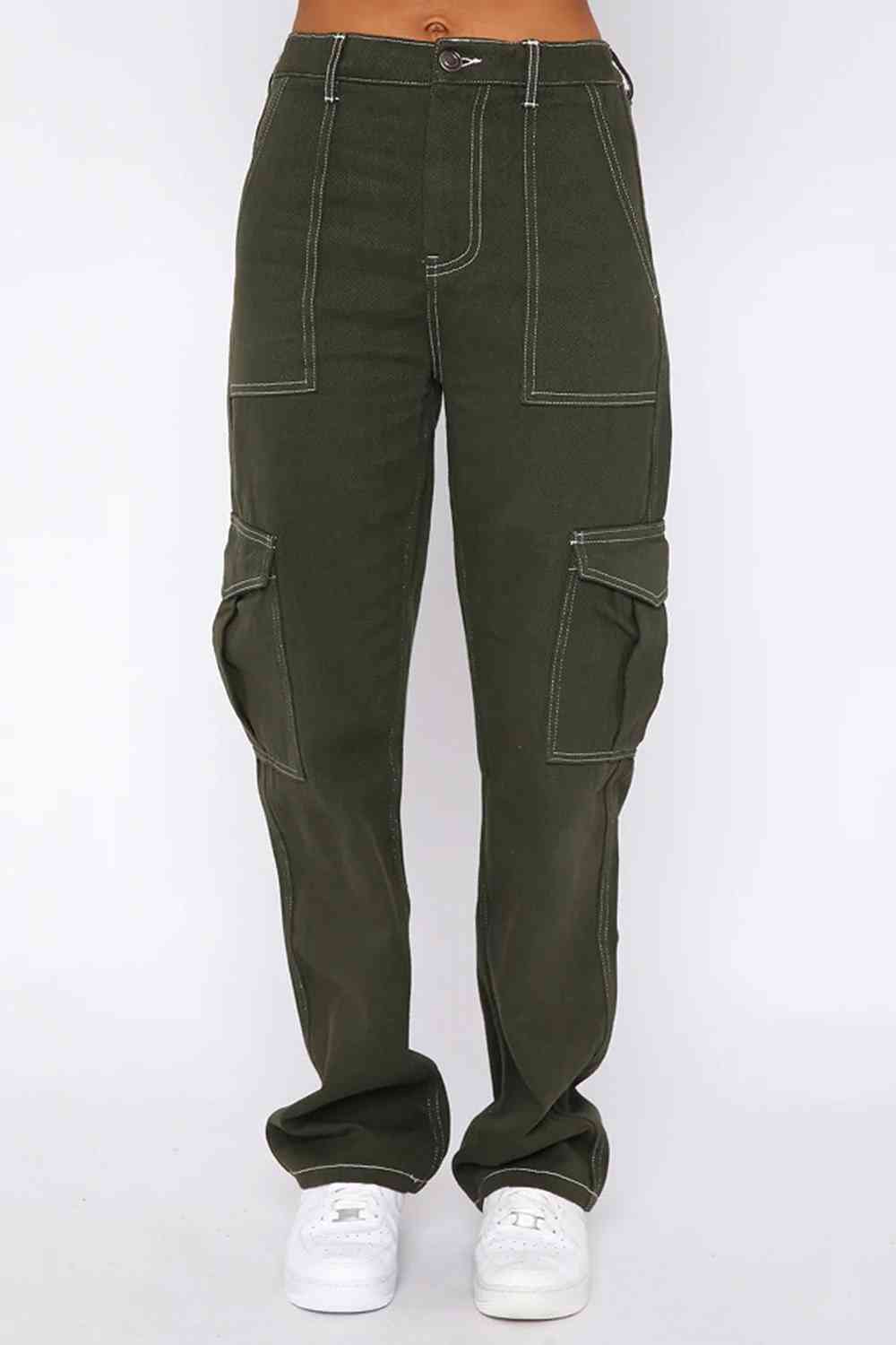 High Waist Jeans with Pockets - KAISERINC