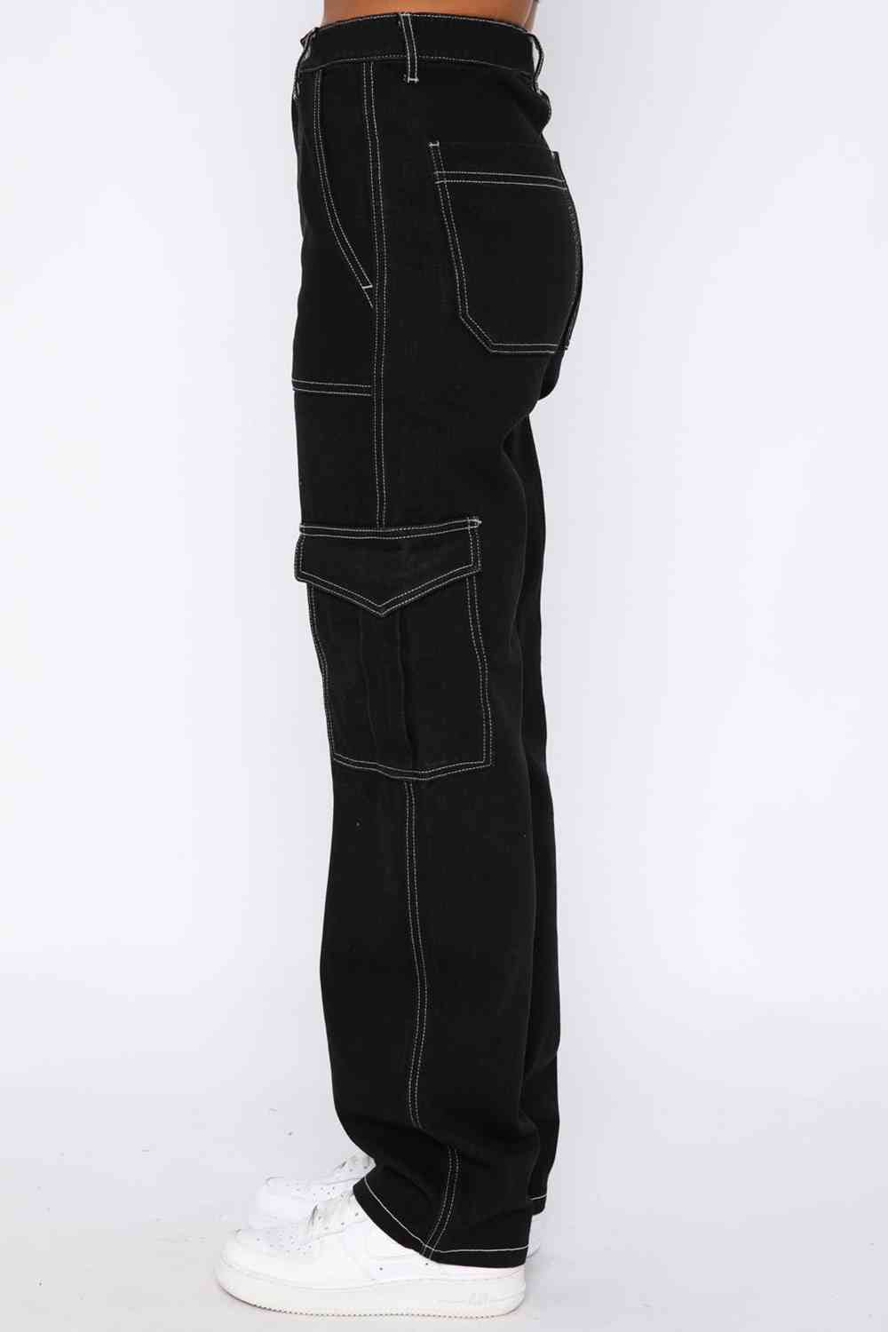 High Waist Jeans with Pockets - KAISERINC