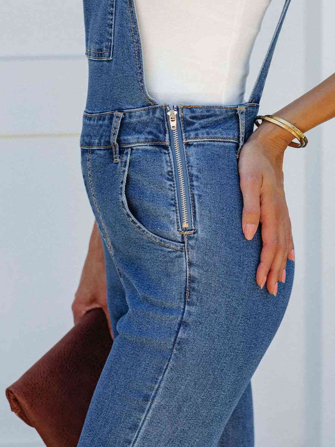 Raw Hem Denim Overall - KAISERINC