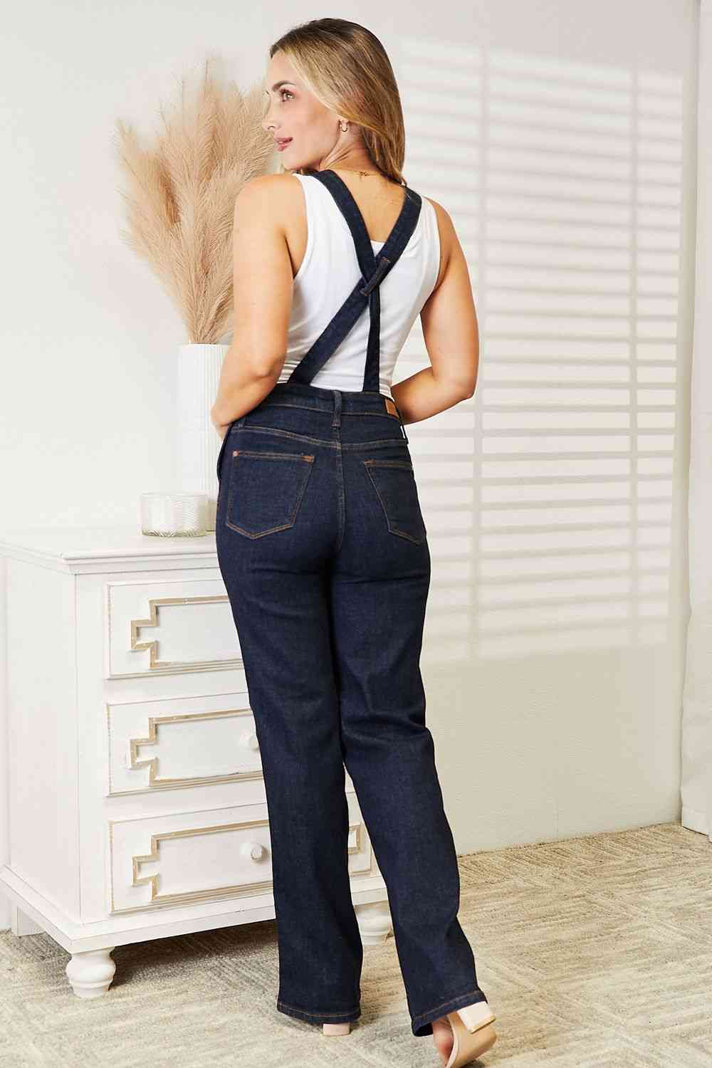 Judy Blue Full Size High Waist Classic Denim Overalls - KAISERINC