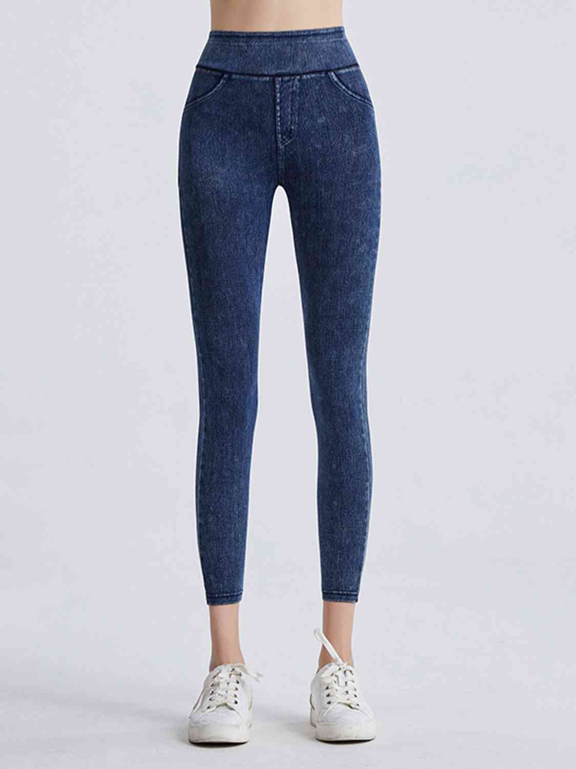 Wide Waistband Sports Leggings - KAISERINC