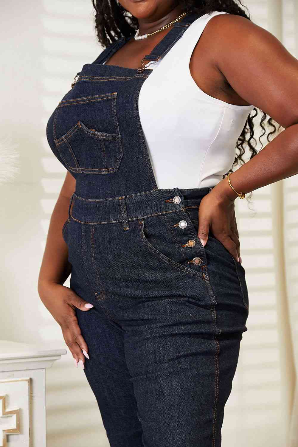 Judy Blue Full Size High Waist Classic Denim Overalls - KAISERINC
