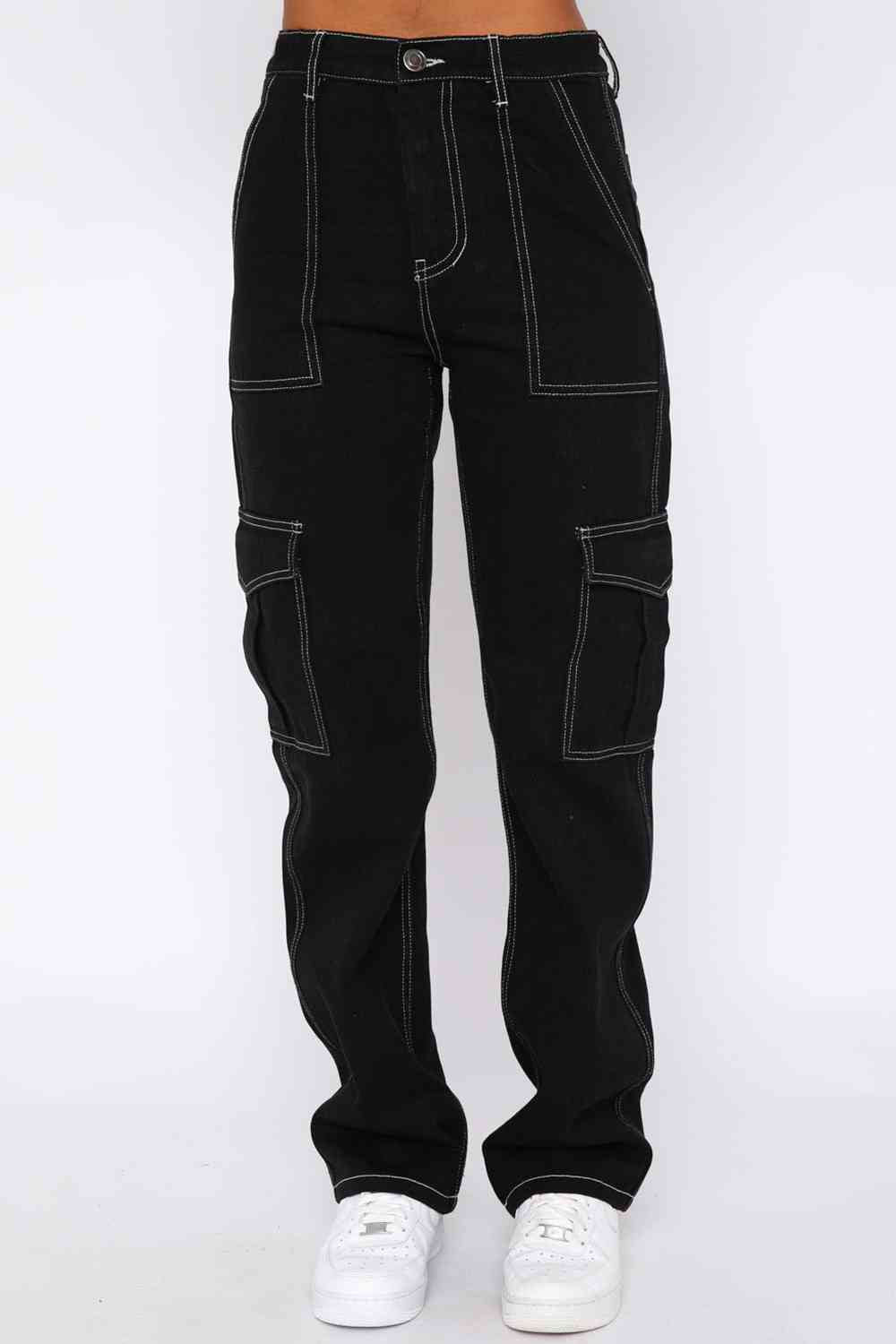 High Waist Jeans with Pockets - KAISERINC